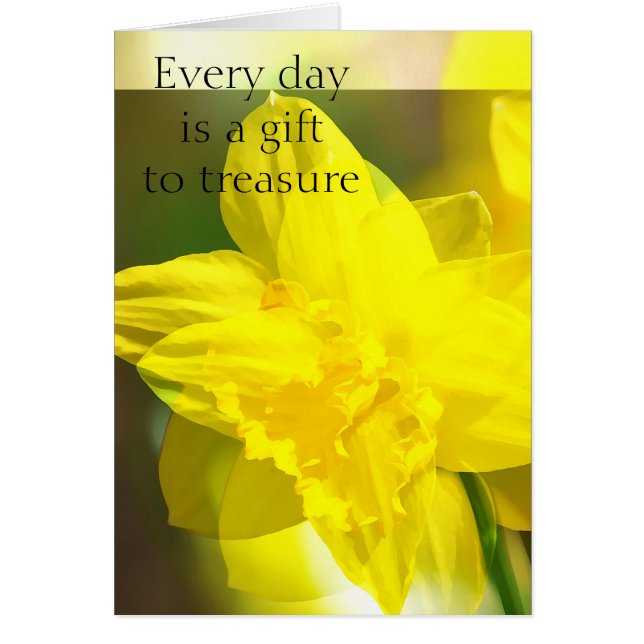 Gult Daffodils Abstrakt Hälsningskort (Framsidan)