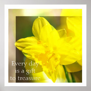 Gult Daffodils Abstrakt Poster