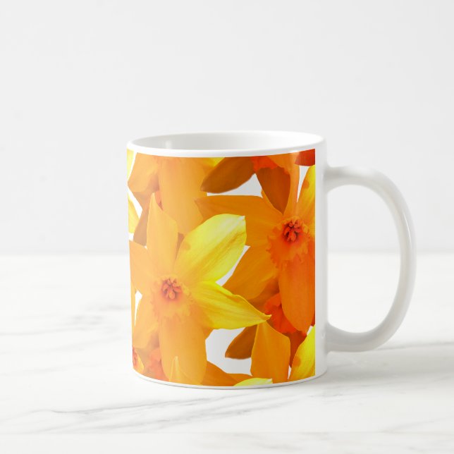 Gult Daffodils Blommigt Classic Mugg (Höger)