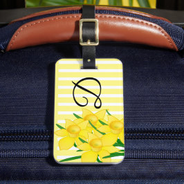Gult Daffodils Flower Prated Luggage Tag Bagagebricka