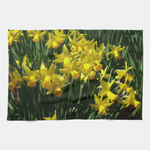 Gult Daffodils I Cheery Vår blommor Kökshandduk