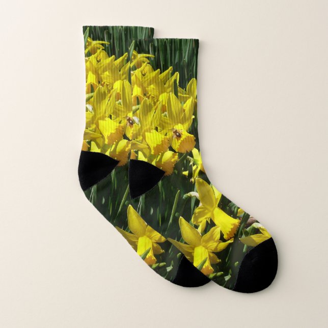 Gult Daffodils I Cheery Vår blommor Strumpor (Par)