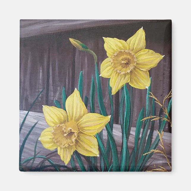 Gult Daffodils Magnet (Framsidan)