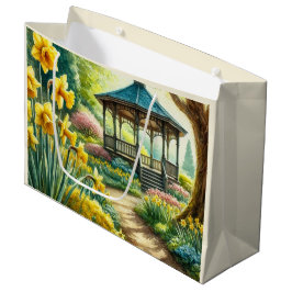 Gult Daffodils och Gazebo Blommigt Gift Bag