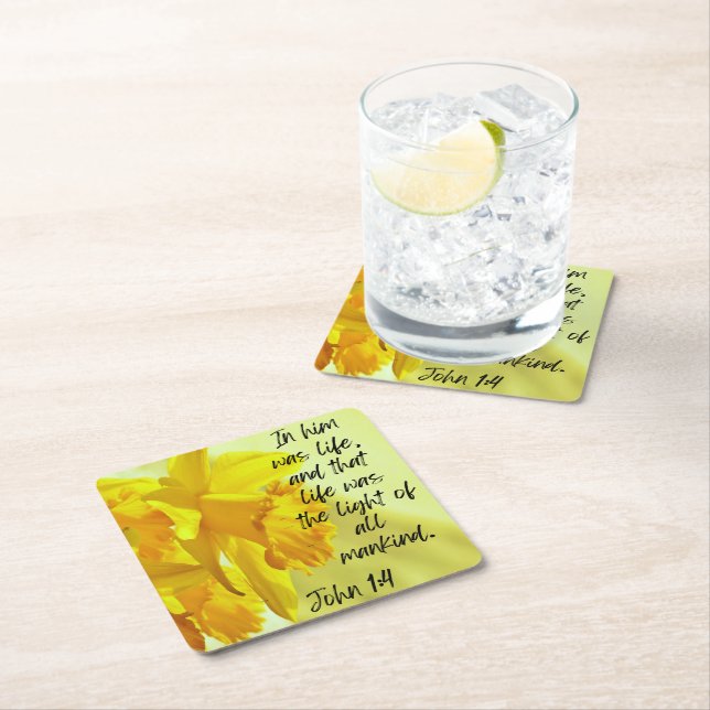 Gult Daffodils Party Papper Underlägg (Insitu)