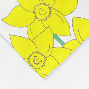 Gult Daffodils Vår blommor Bunch Blommigt Fleecefilt