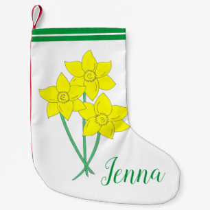Gult Daffodils Vår blommor Bunch Blommigt Liten Julstrumpa