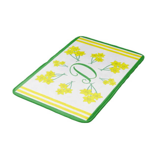 Gult Daffodils Vår blommor Bunch Initial Badrumsmatta (Vinklad)