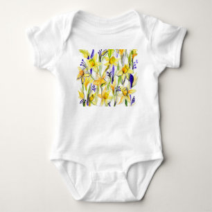 Gult Daffodils Watercolor Illustration T Shirt