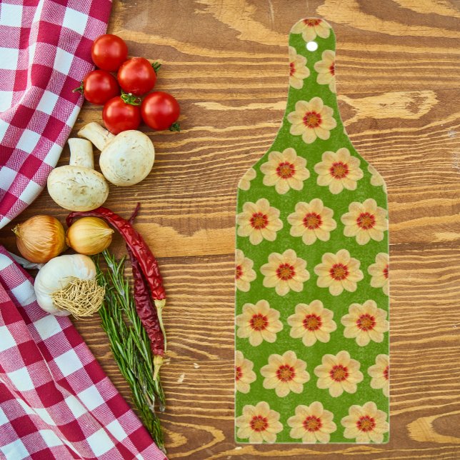 Gult Dahlia-Blommönstret om Grönt (In Situ)