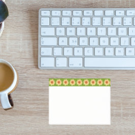 Gult Dahlia-Blommönstret vid Grönten Gräns Post-it Block