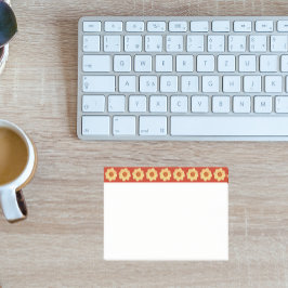 Gult Dahlia-Blommönstret vid Röda Gräns Post-it Block