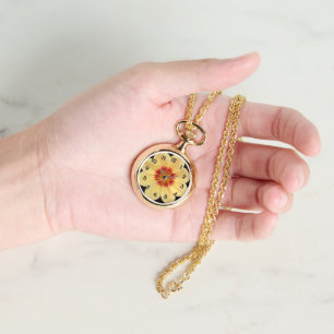 Gult Dahlia Bloom Blommigt Armbandsur