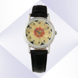 Gult Dahlia Bloom Blommigt Armbandsur