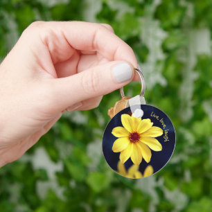 Gult Dahlia-Elegantens blomsterinspirationsoffert Nyckelring
