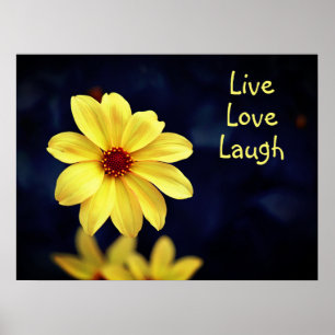 Gult Dahlia-Elegantens blomsterinspirationsoffert Poster