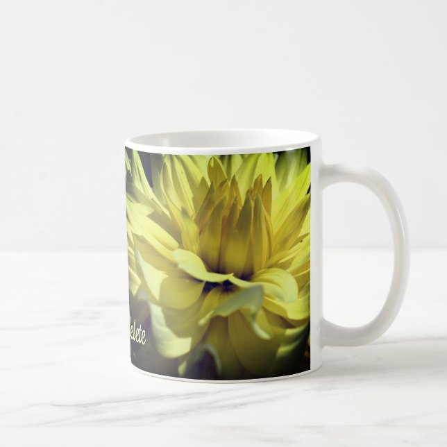 Gult Dahlia Flower Personlig Kaffemugg (Höger)