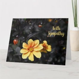 Gult Dahlia Flowers med sympati kondoleans Kort