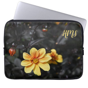 Gult Dahlia Flowers Wisley Gardens Monongram Laptop Fodral