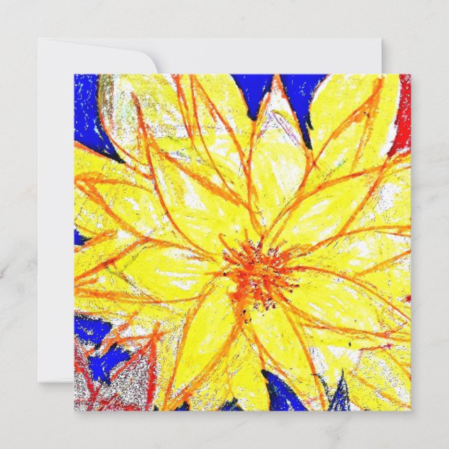 Gult Dahlia Kort (Framsida)