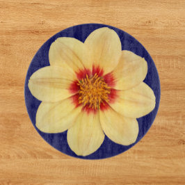 Gult Dahlia på Blue Blommigt