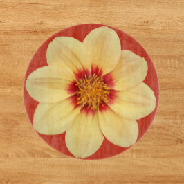 Gult Dahlia på Red Blommigt