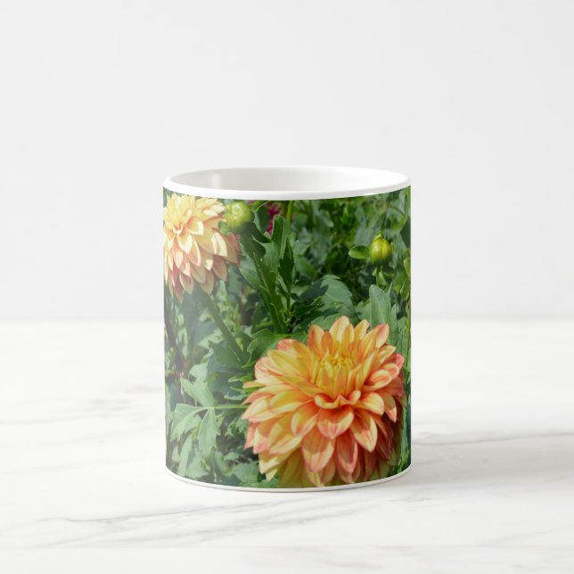 Gult Dahlias skonar muggens sidor Kaffemugg (Center)
