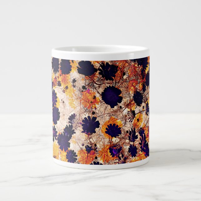 Gult daisy blomma blommönster digitalkonst jumbo mugg (Framsidan)