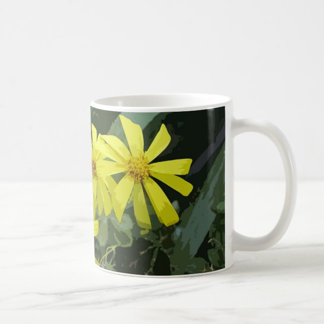 Gult daisy-blomma kaffemugg (Höger)