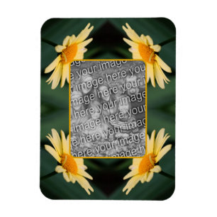 Gult Daisy blomma Ram Lägg till ditt foto Magnet