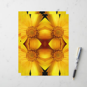 Gult Daisy Blommor Abstrakt Skrapbok Papper