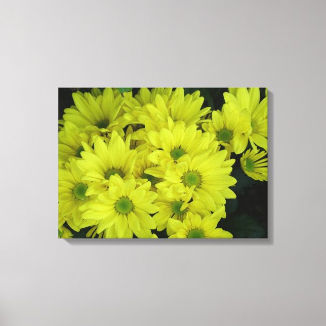 gult daisy blommor canvastryck (Framsida)