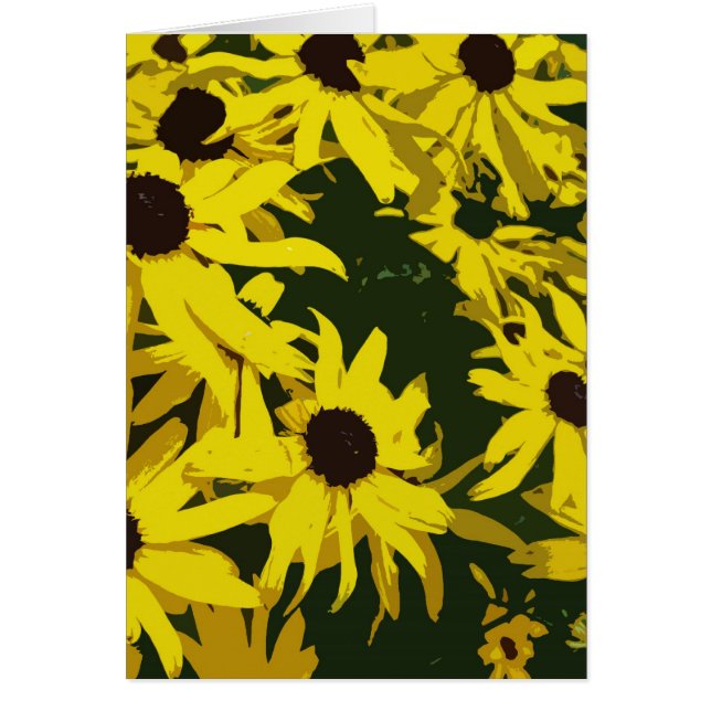Gult daisy blommor hälsningskort (Framsidan)