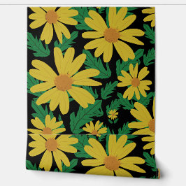 Gult daisy blommor med grönt löv