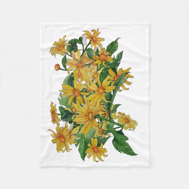 gult daisy fleecy filt (Framsidan)