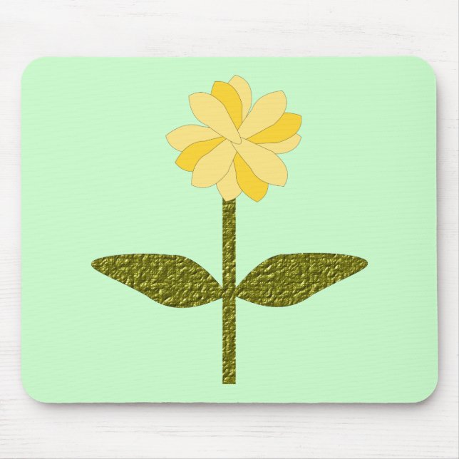 Gult Daisy Flower Mousepad Musmatta (Framsidan)