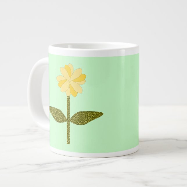 Gult Daisy Flower Mugg Jumbo Mugg (Framsida vänster)