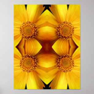 Gult Daisy Flower Petals Abstrakt Poster