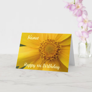 Gult Daisy Flower Petals Personlig Birdag Kort