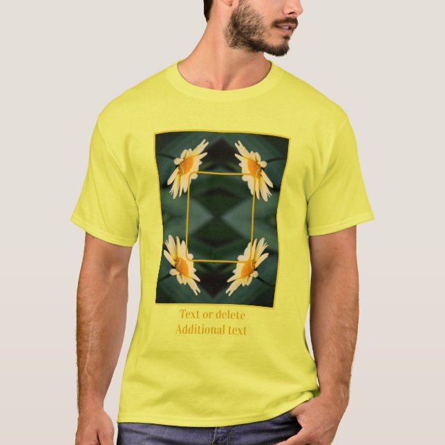 Gult Daisy Flower Ram Skapar ditt eget foto T Shirt (Framsida)