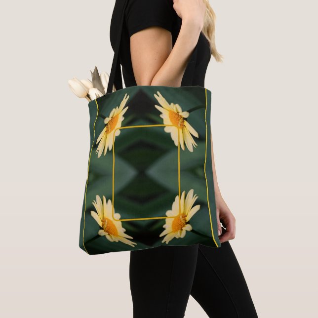 Gult Daisy Flower Ram Skapar ditt eget foto Tygkasse (Närbild)