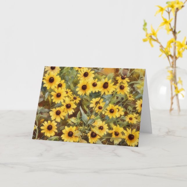Gult Daisy Flowers Art Blank Note Card Kort (Gul blomma)
