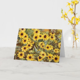 Gult Daisy Flowers Art Blank Note Card Kort