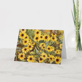 Gult Daisy Flowers Art Blank Note Card Kort
