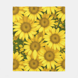 Gult Daisy Flowers Fleecefilt