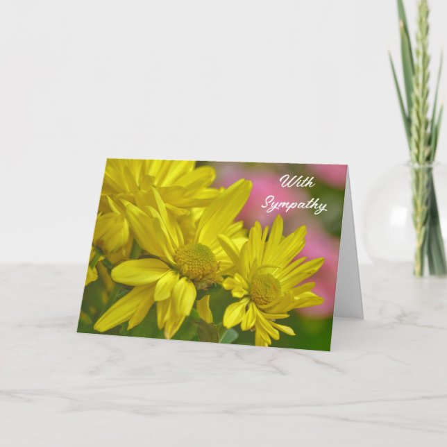 Gult Daisy Flowers Garden Sympathy Card Kort (Framsida)