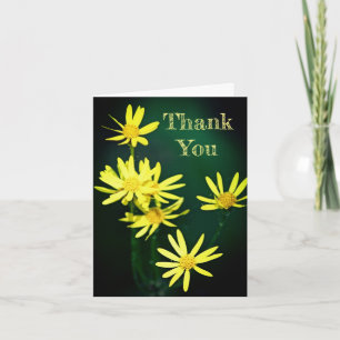 Gult Daisy Flowers Personlig Tack för ditt kort