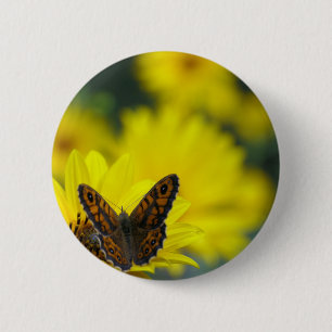 Gult Daisy Helenium Badge Knapp