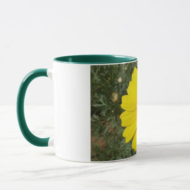 Gult Daisy mugg - välj stil & färg (Vänster)