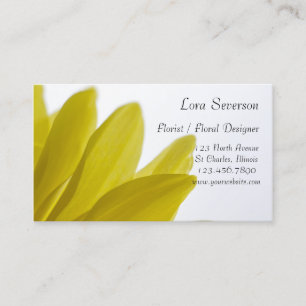 Gult Daisy Petals Blommigt Designer Visitkort